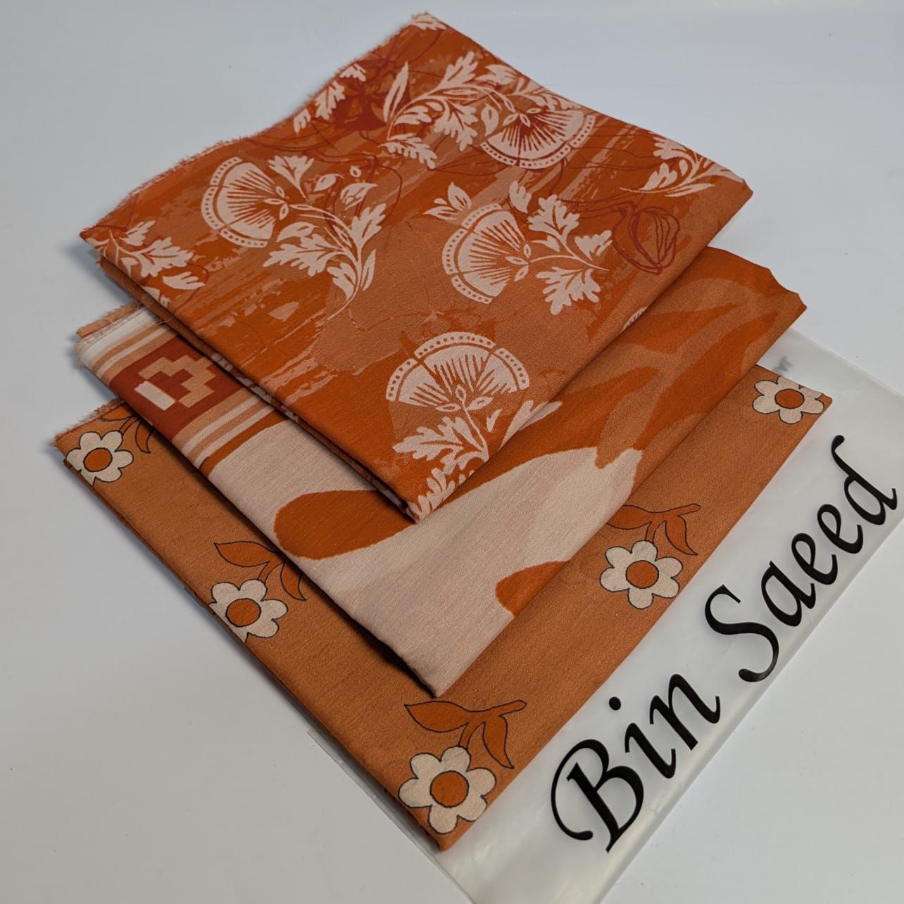 Bin Saeed Lawn Printed 3Piece D-007