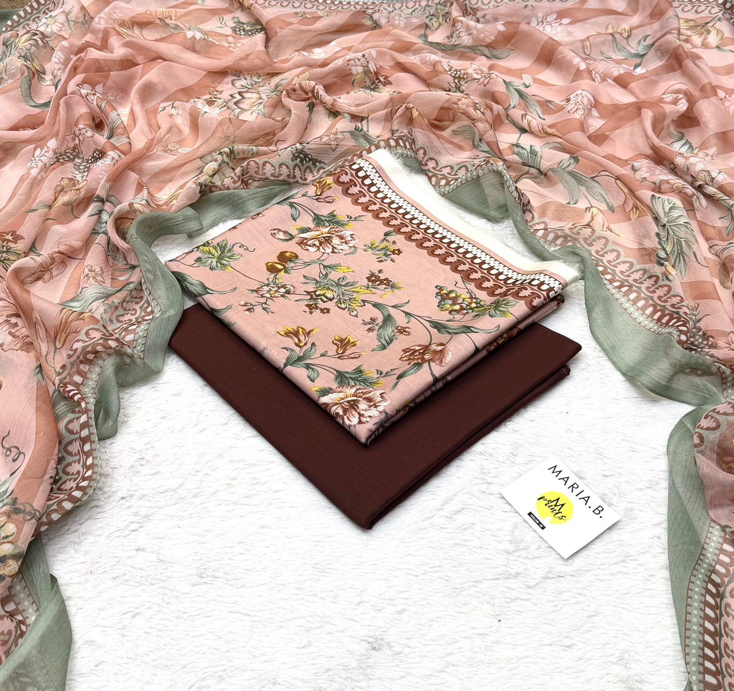 Premium 3PC Lawn Suit with Chiffon Dupatta