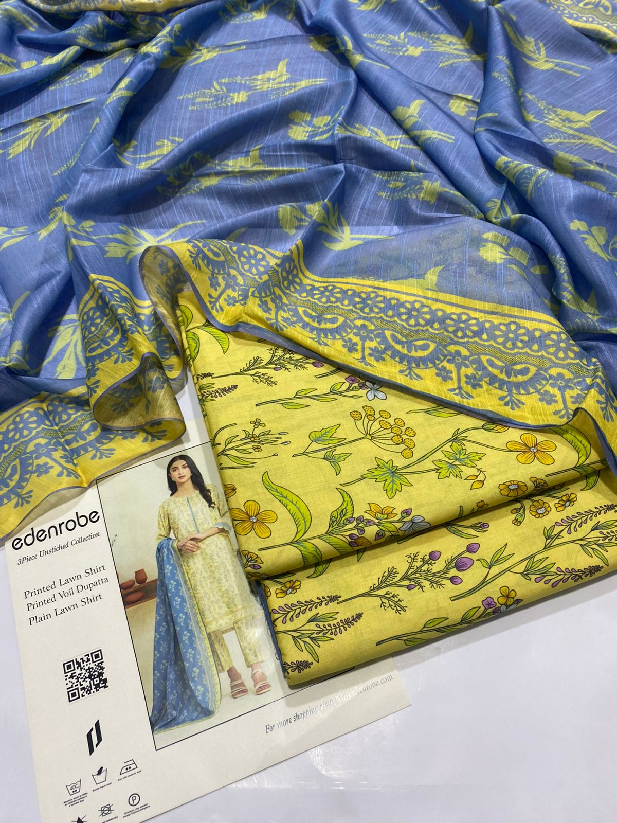 EDENROBE Lawn Printed 3Piece D-008