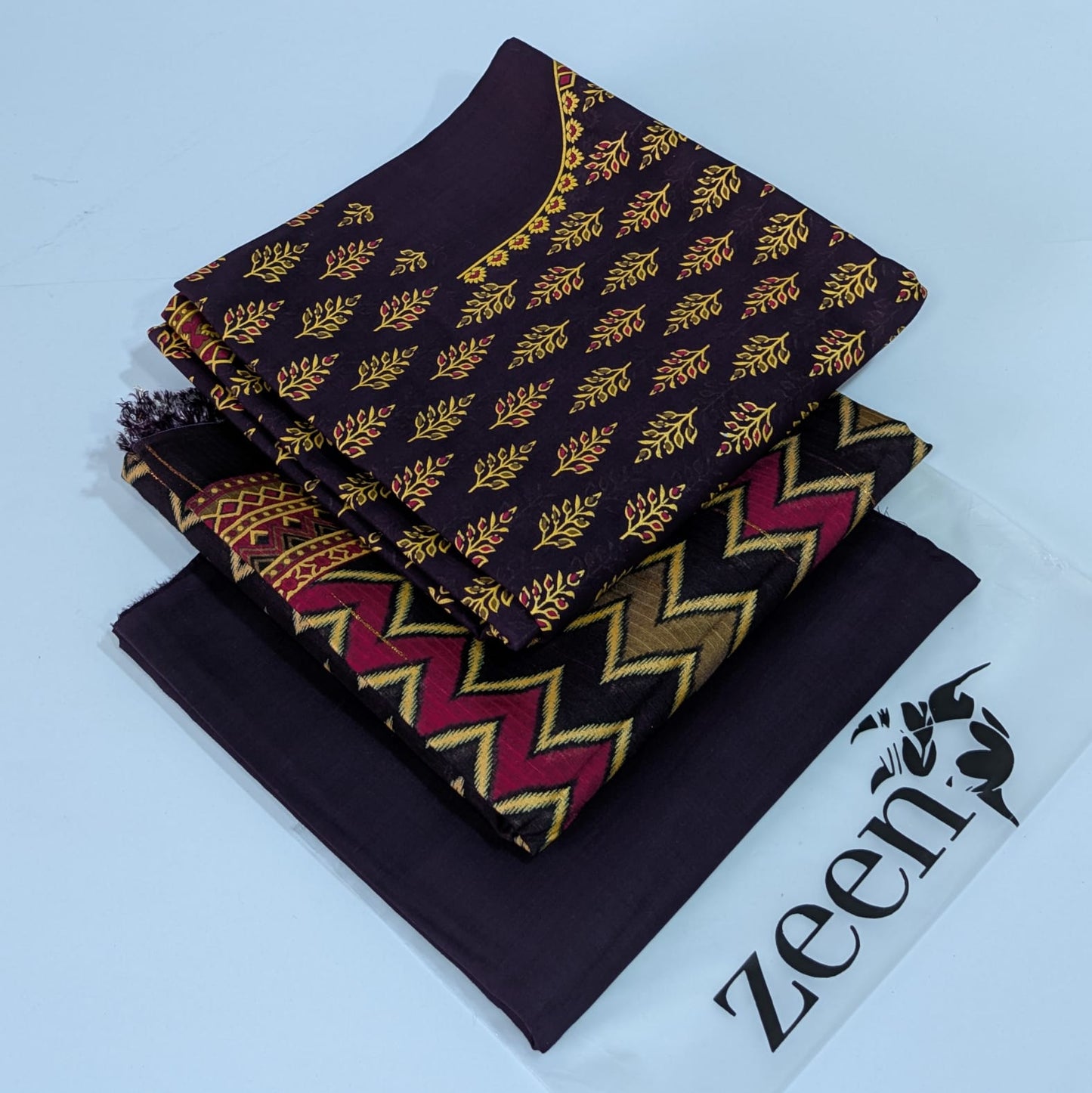Zeen Printed Lawn Unstitched 3Piece D-116