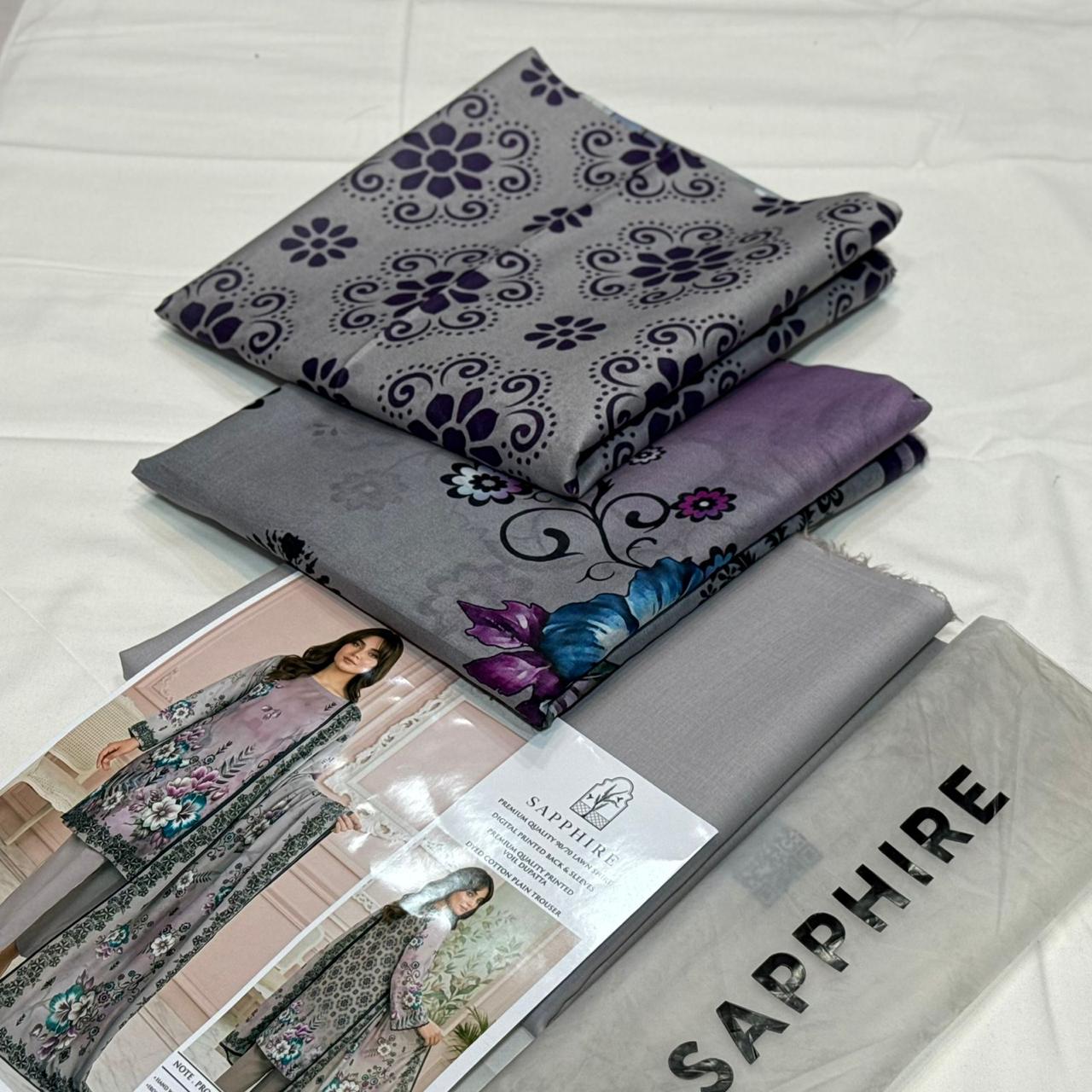Sapphire Lawn Printed 3Piece D-15
