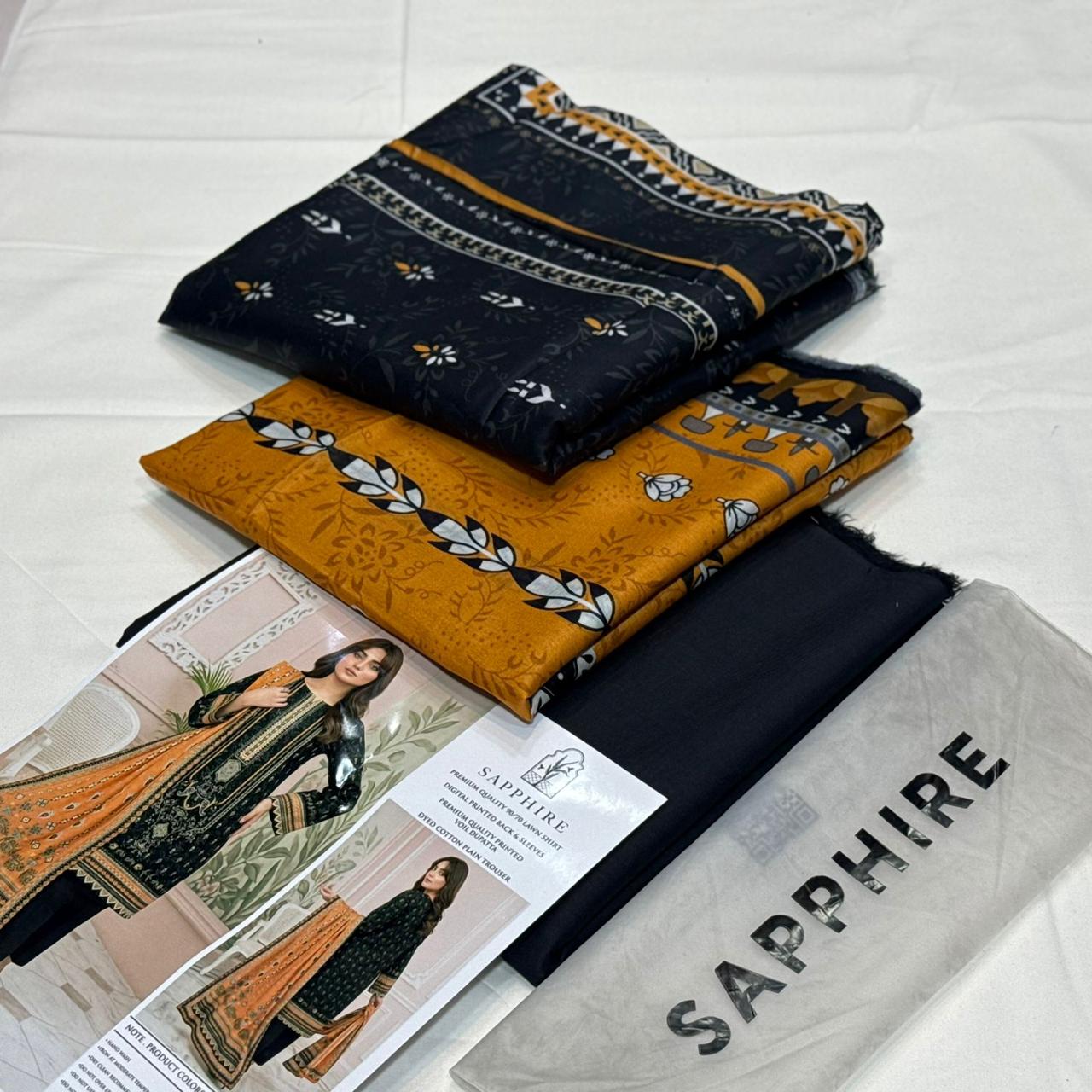 Sapphire Lawn Printed 3Piece D-12