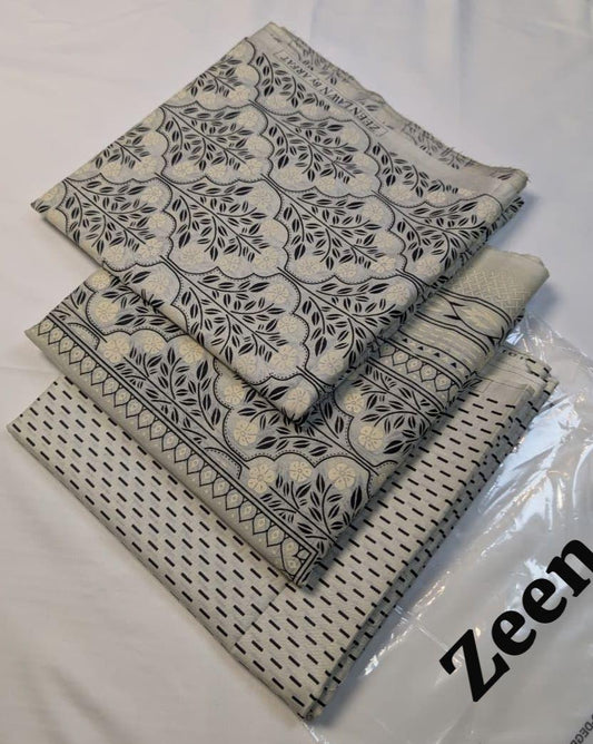 Zeen Printed Lawn Unstitched 3Piece D-002
