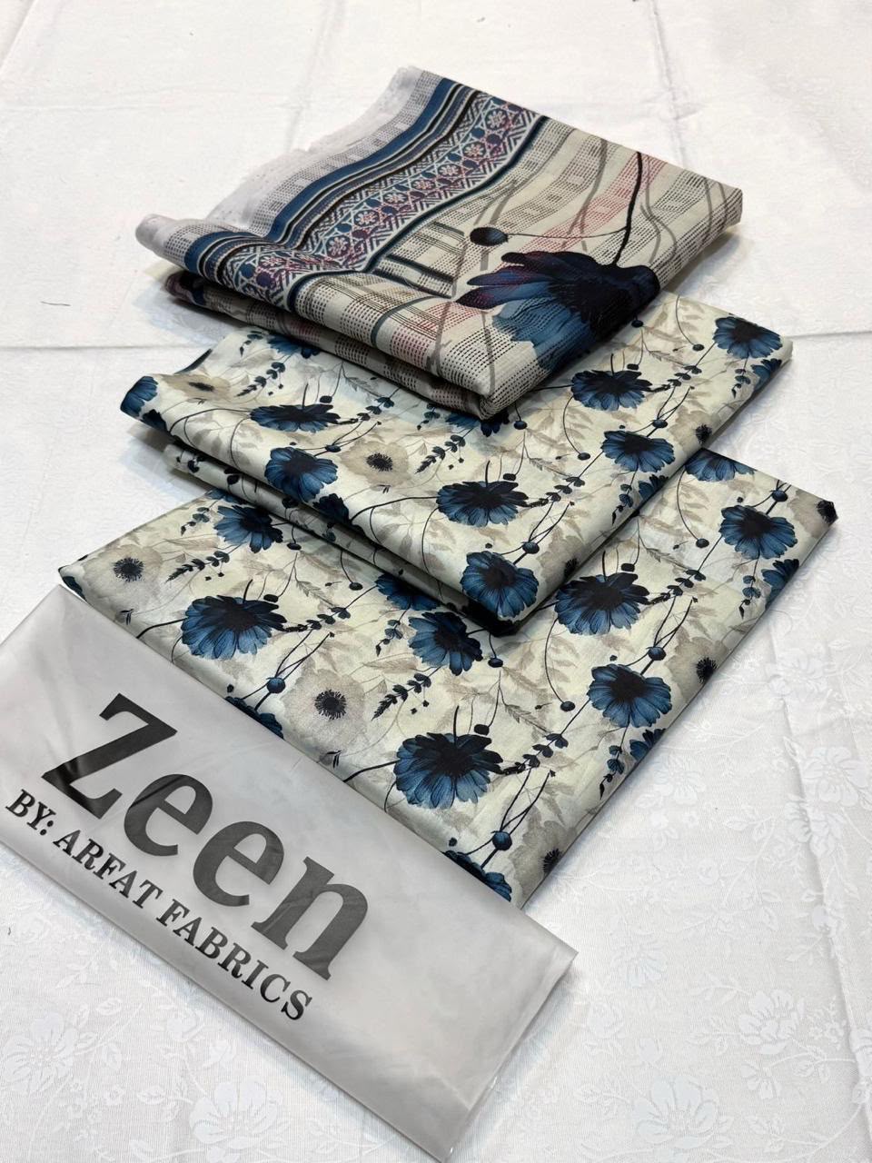 Zeen Printed Lawn Unstitched 3Piece D-0037
