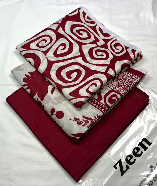 Zeen Printed Lawn Unstitched 3Piece D-016