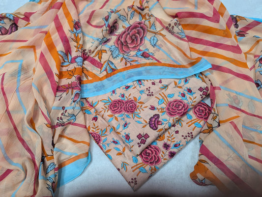 Premium 3PC Lawn Suit with Chiffon Dupatta D-24