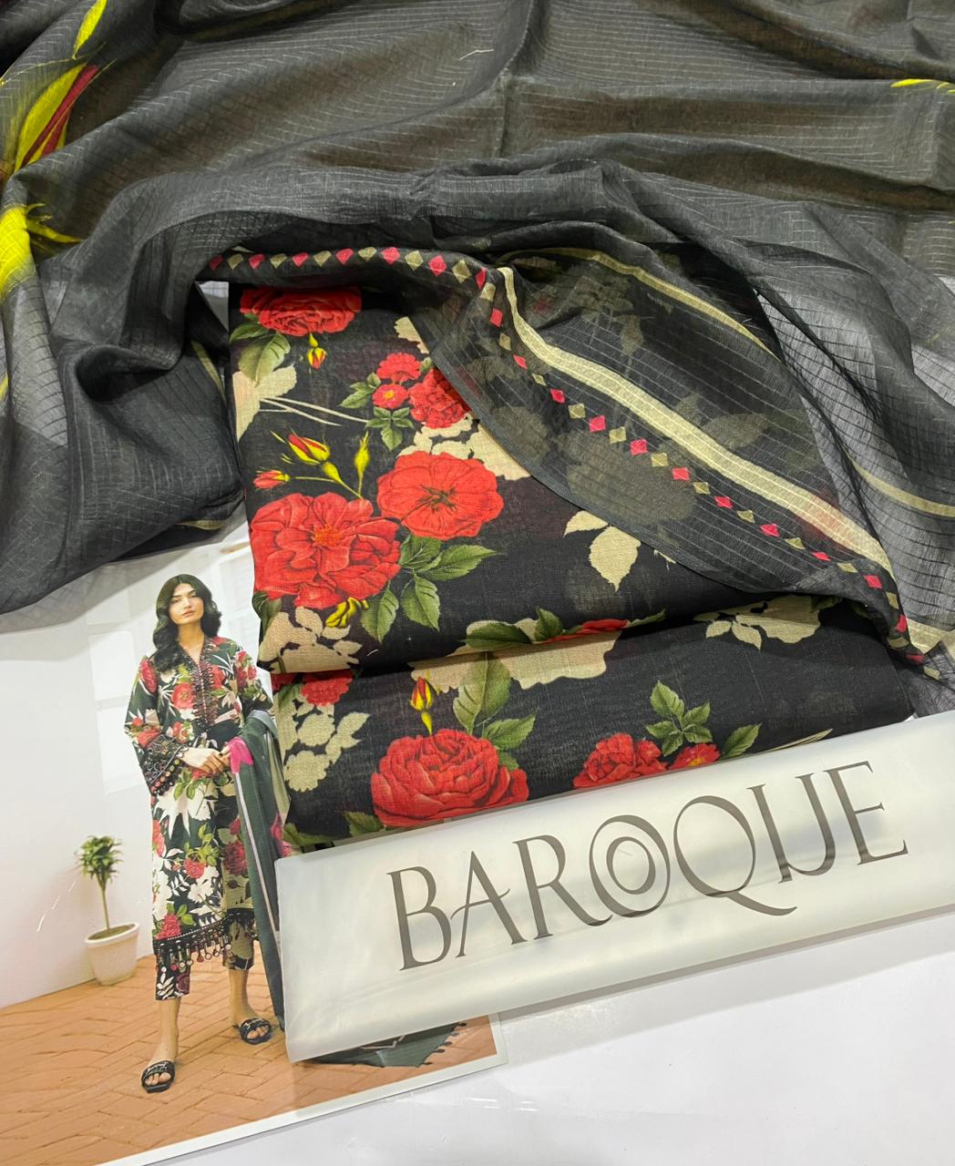 Baroque Summer Collection 2026 – Swiss Lawn 3PC Suit