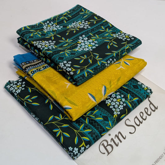 Bin Saeed  Lawn Printed 3Piece D-02
