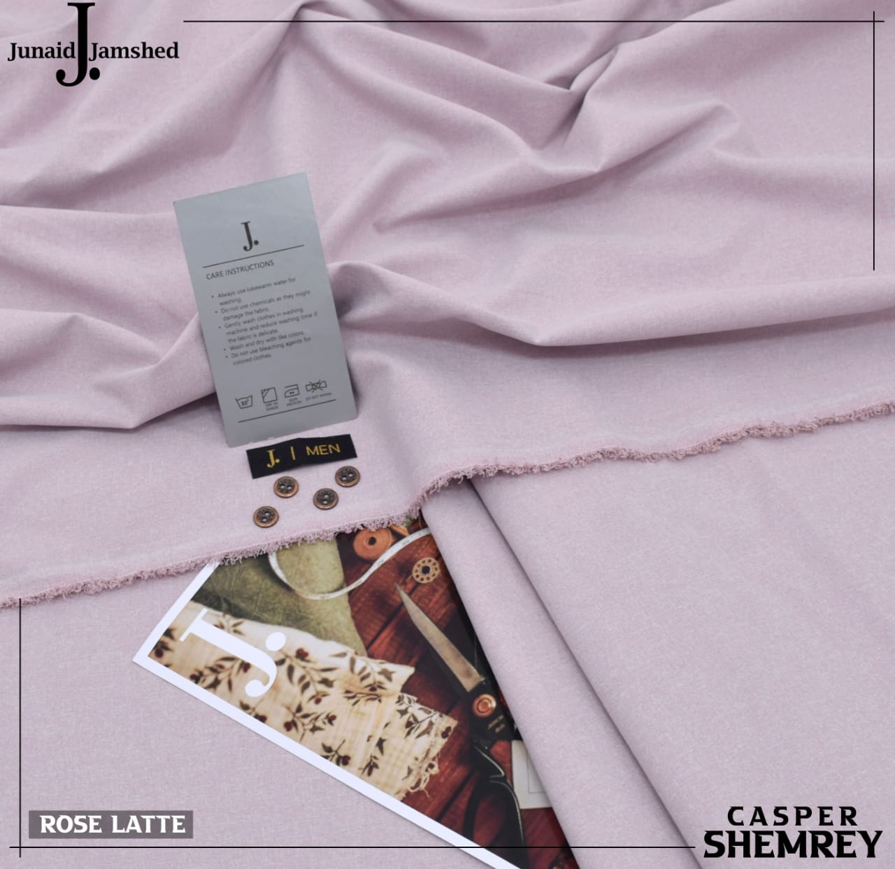 J. CASPER Shemrey Wash & Wear Unstitched Men's Suit – Premium Blended Fabric D-07