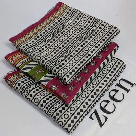 Zeen Printed Lawn Unstitched 3Piece D-206