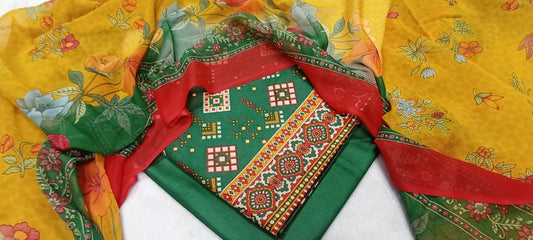 Premium 3PC Lawn Suit with Chiffon Dupatta D-04
