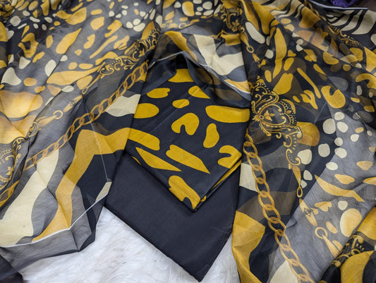 Premium 3PC Lawn Suit with Chiffon Dupatta D-13