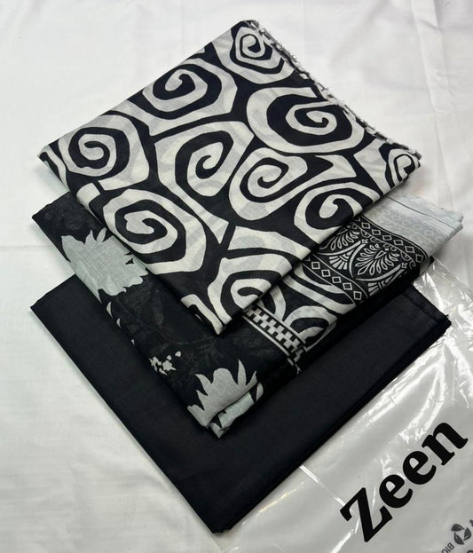 Zeen Printed Lawn Unstitched 3Piece D-011