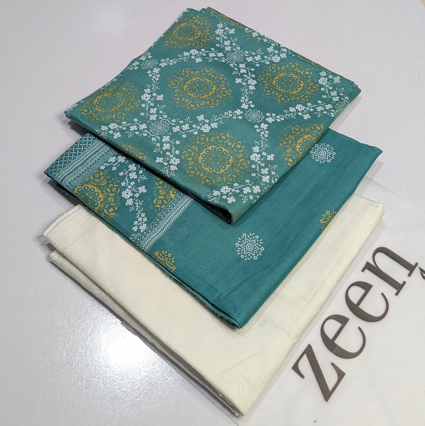 Zeen Printed Lawn Unstitched 3Piece D-0034