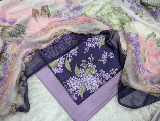 Premium 3PC Lawn Suit with Chiffon Dupatta D-34
