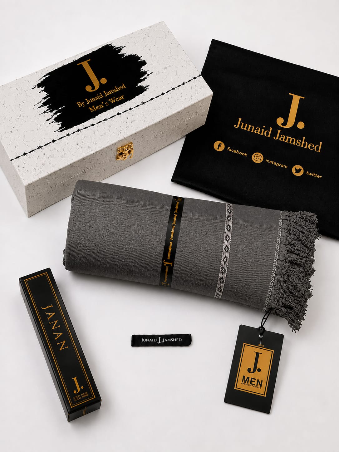 J. Men Premium Wool Shawl+ Perfume D-013