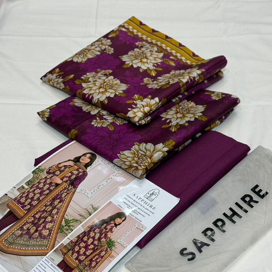 Sapphire Lawn Printed 3Piece D-11