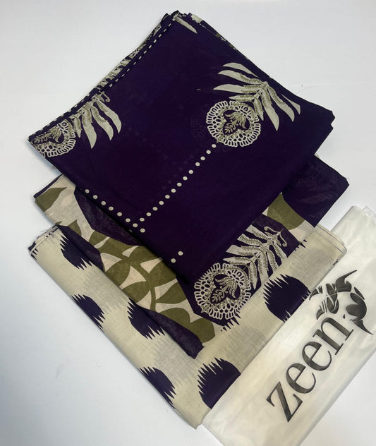 Zeen Printed Lawn Unstitched 3Piece D-95