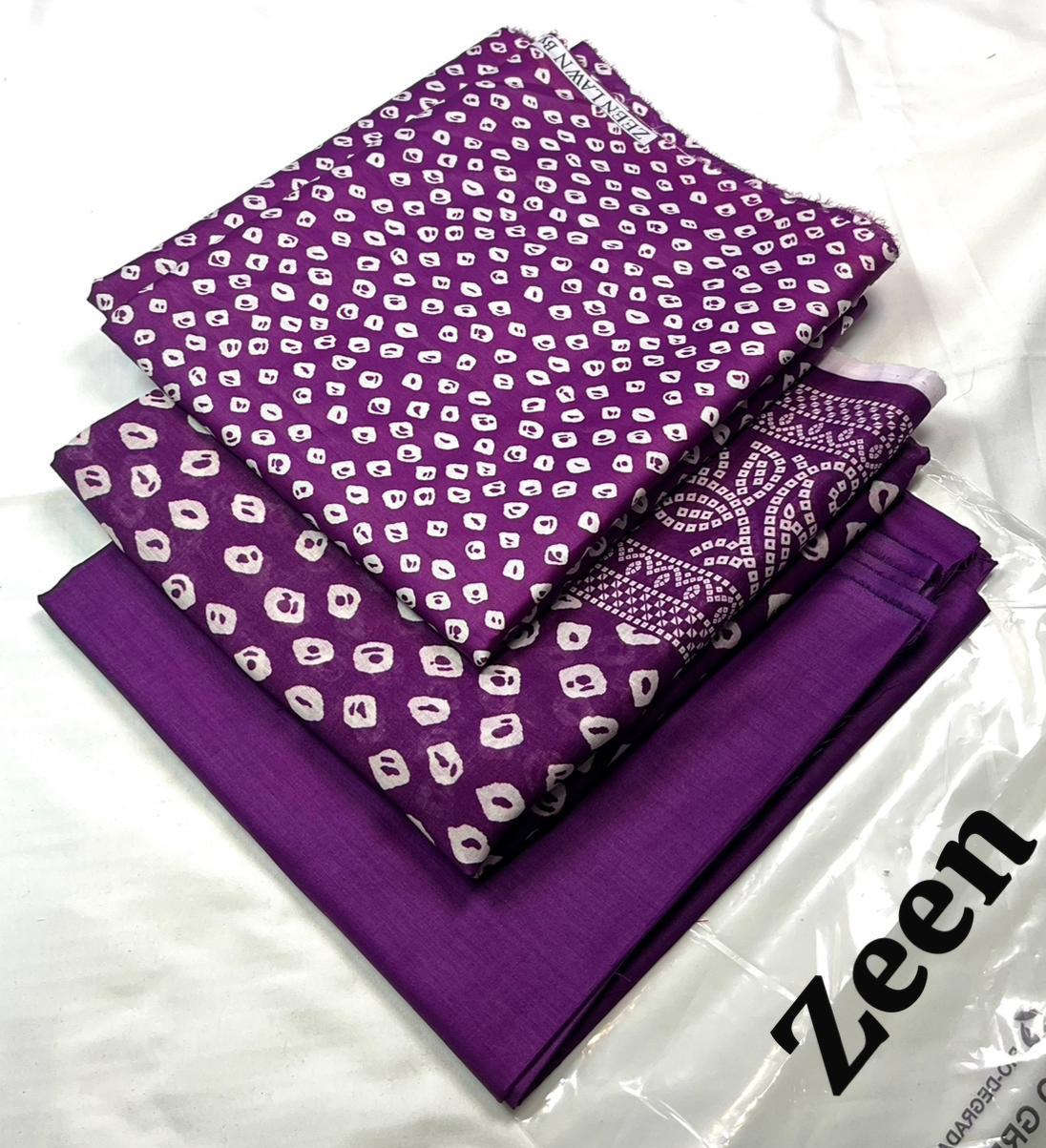 Zeen Printed Lawn Unstitched 3Piece D-010