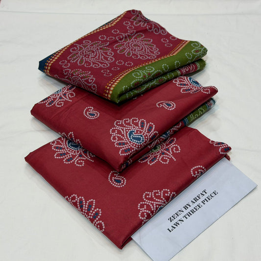 Zeen Printed Lawn Unstitched 3Piece D-0013