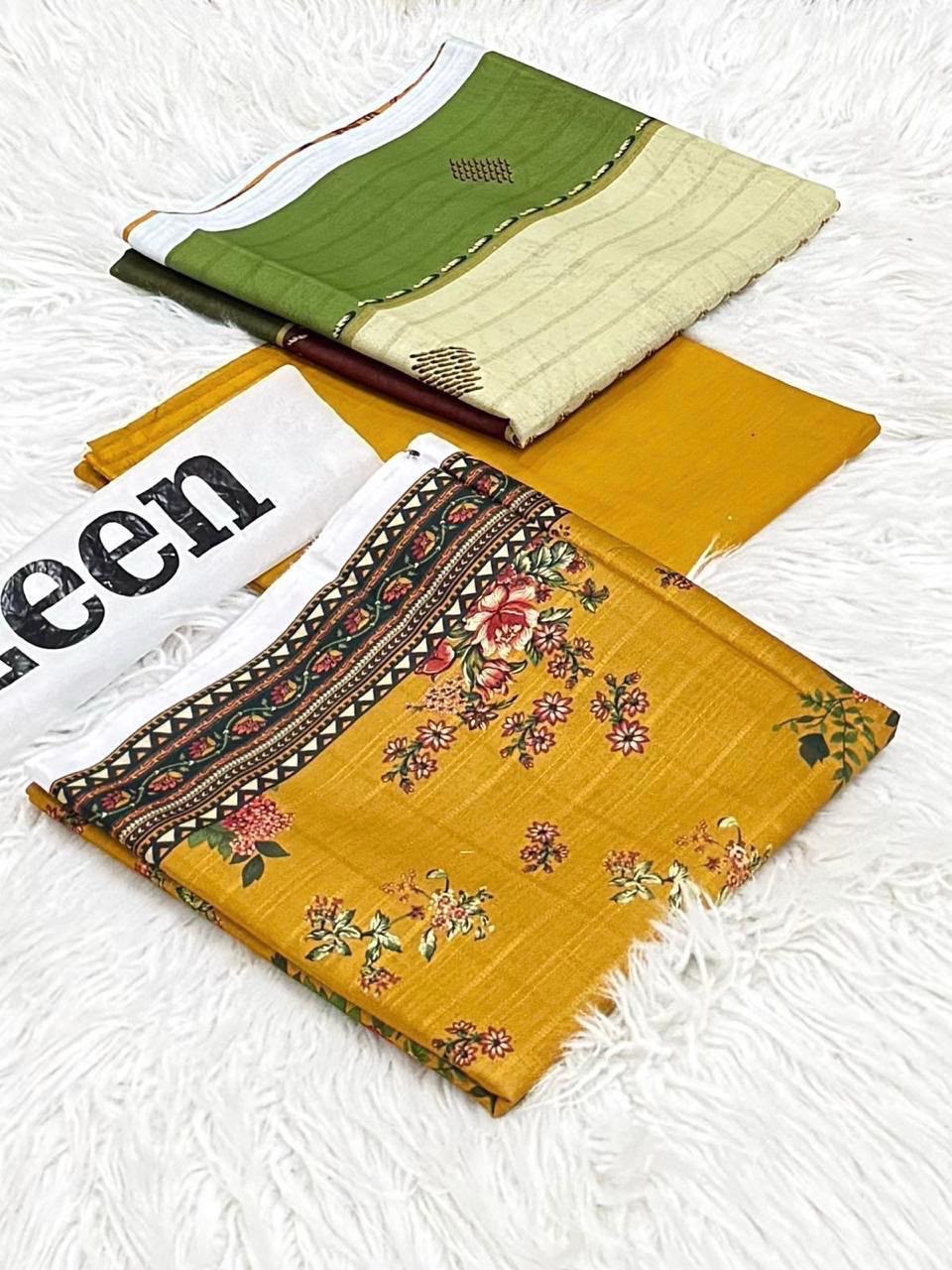 Zeen Printed Lawn Unstitched 3Piece D-0073