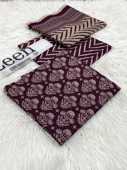 Zeen Printed Lawn Unstitched 3Piece D-0078