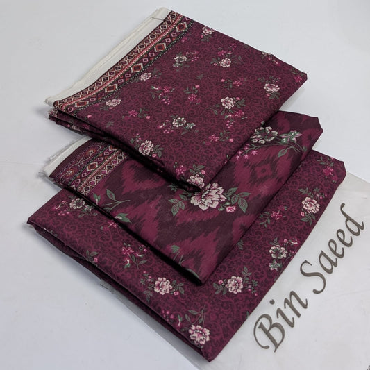 Bin Saeed  Lawn Printed 3Piece D-08