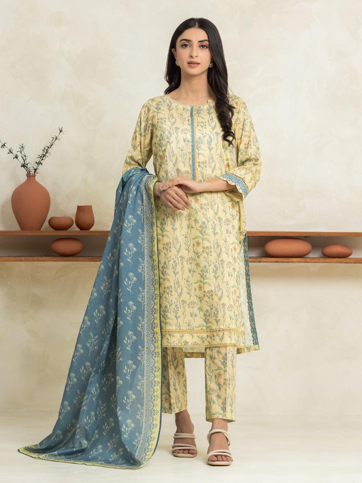 EDENROBE Lawn Printed 3Piece D-003