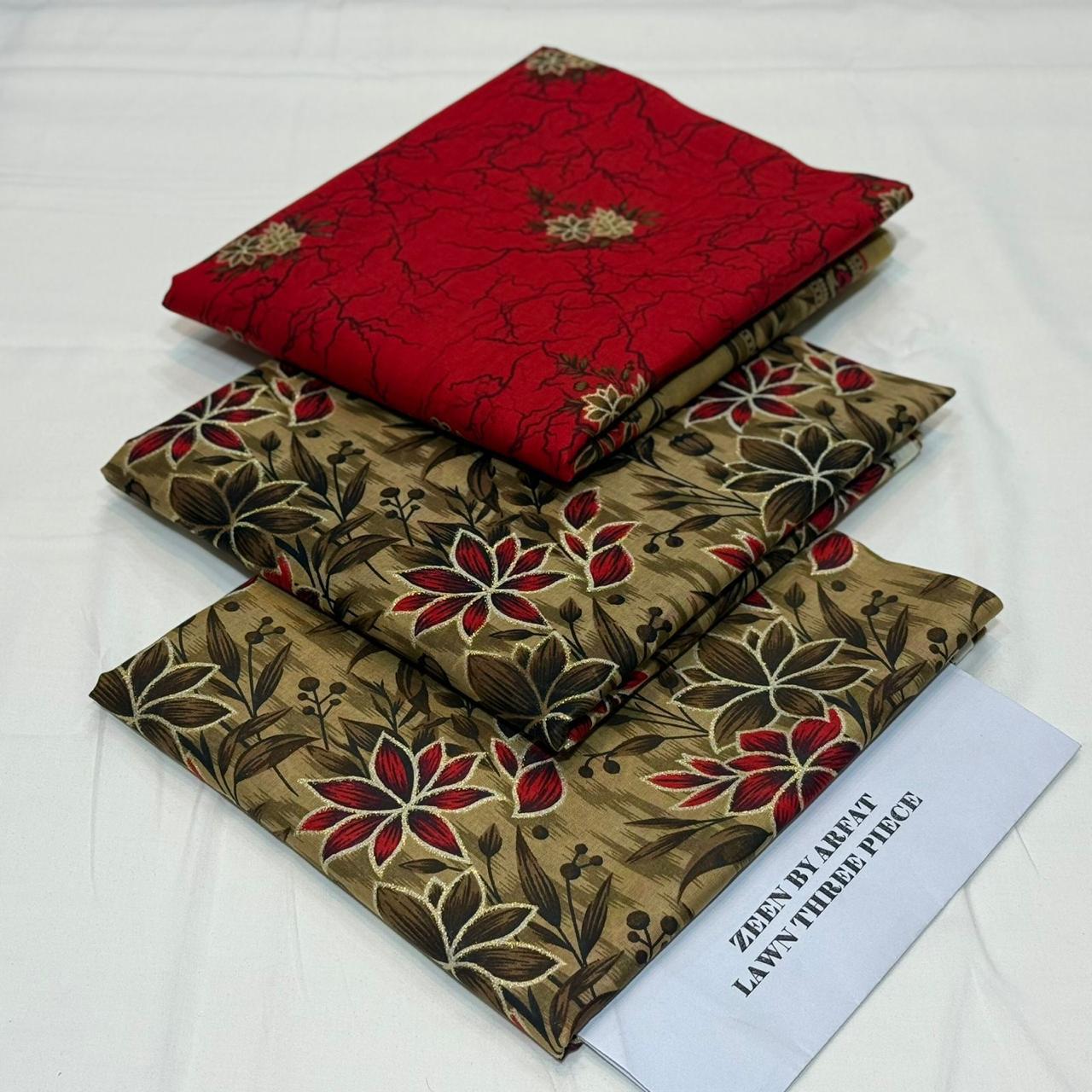Zeen Printed Lawn Unstitched 3Piece D-73