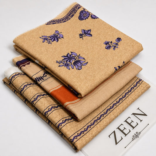 Zeen Printed Lawn Unstitched 3Piece D-0014