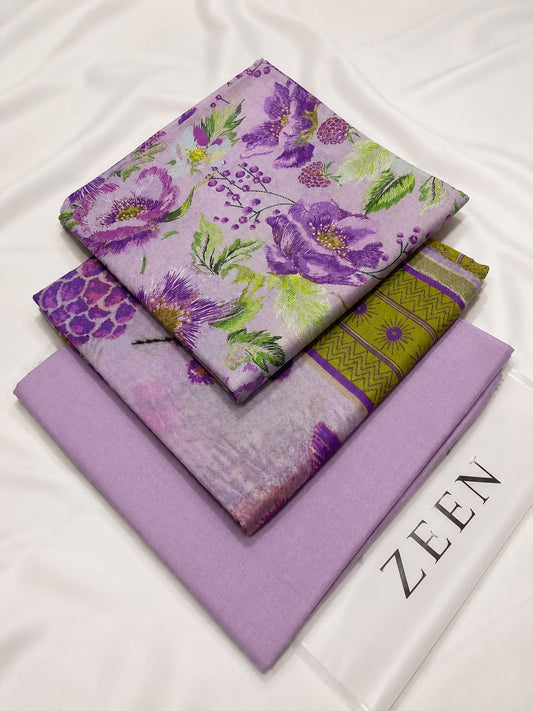 Zeen Printed Lawn Unstitched 3Piece D-0018