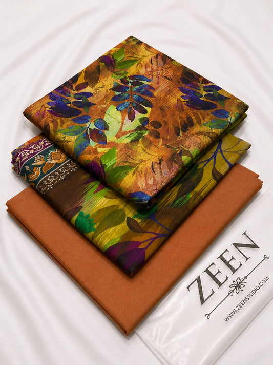 Zeen Printed Lawn Unstitched 3Piece D-0024