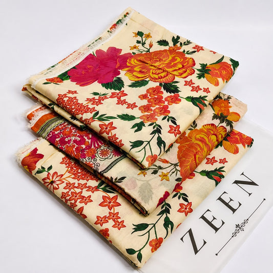 Zeen Printed Lawn Unstitched 3Piece D-0025
