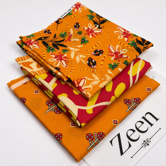 Zeen Printed Lawn Unstitched 3Piece D-0026
