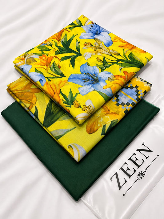 Zeen Printed Lawn Unstitched 3Piece D-0028