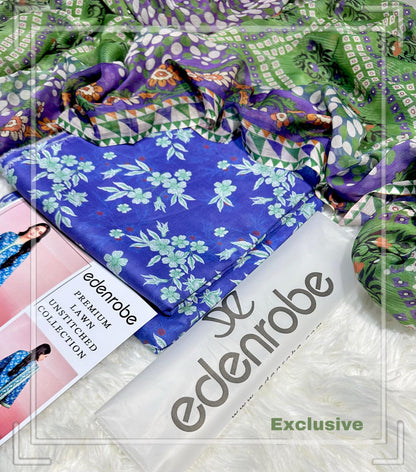 EDENROBE Lawn Printed 3Piece D-006