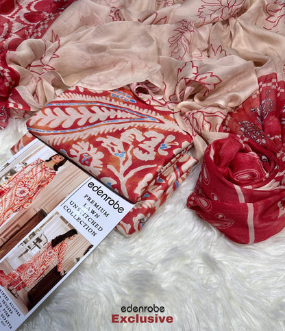 EDENROBE Lawn Printed 3Piece D-002