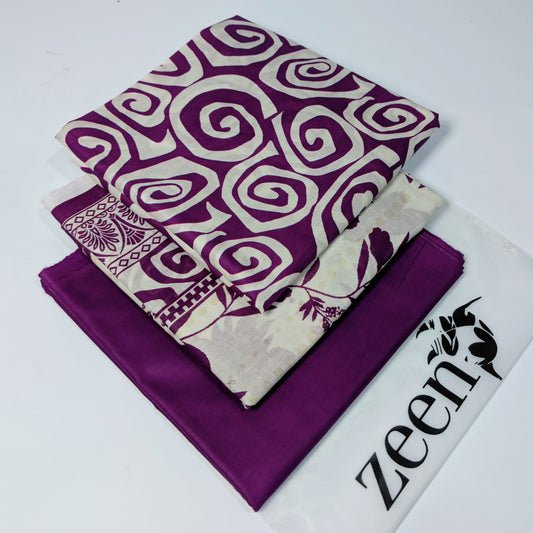 Zeen Printed Lawn Unstitched 3Piece D-163