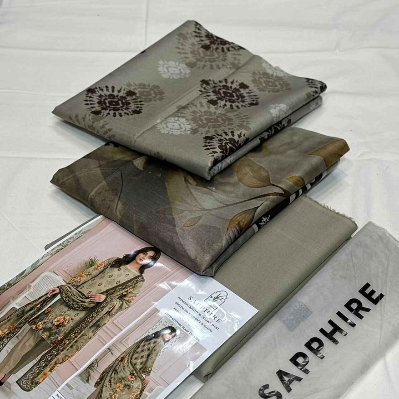 Sapphire Lawn Printed 3Piece D-13