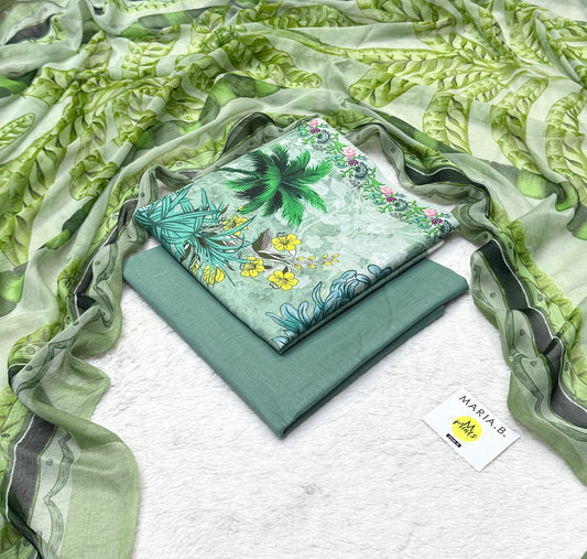 Premium 3PC Lawn Suit with Chiffon Dupatta D-14
