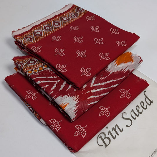 Bin Saeed  Lawn Printed 3Piece D-04