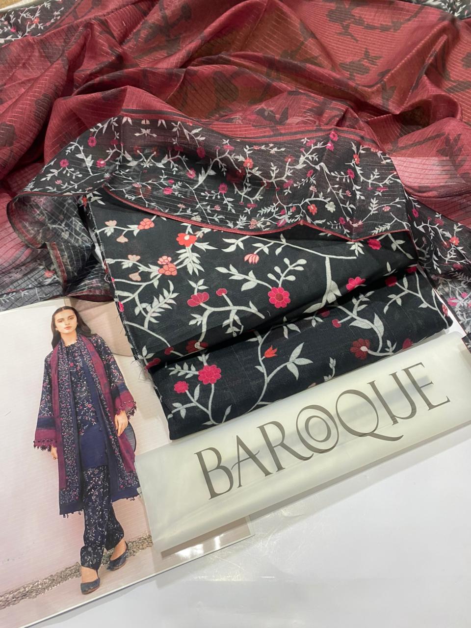 Baroque Summer Collection 2026 – Swiss Lawn 3PC Suit