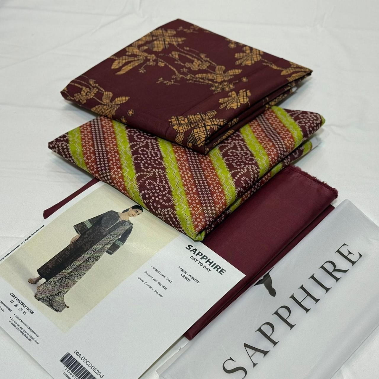 Sapphire Lawn Printed 3Piece D-21