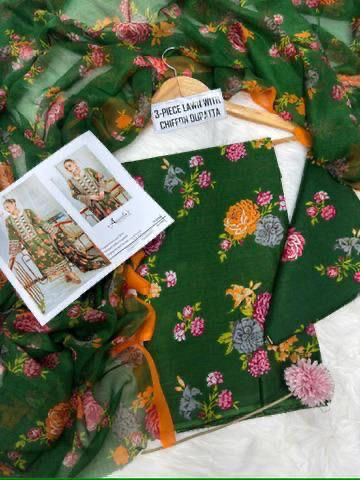 Premium 3PC Lawn Suit with Chiffon Dupatta D-31