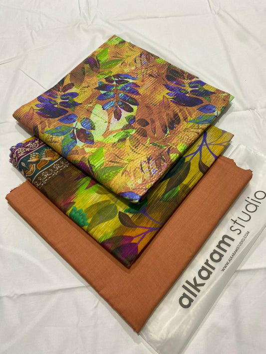 Alkaram studio Lawn Printed 3Piece D-42