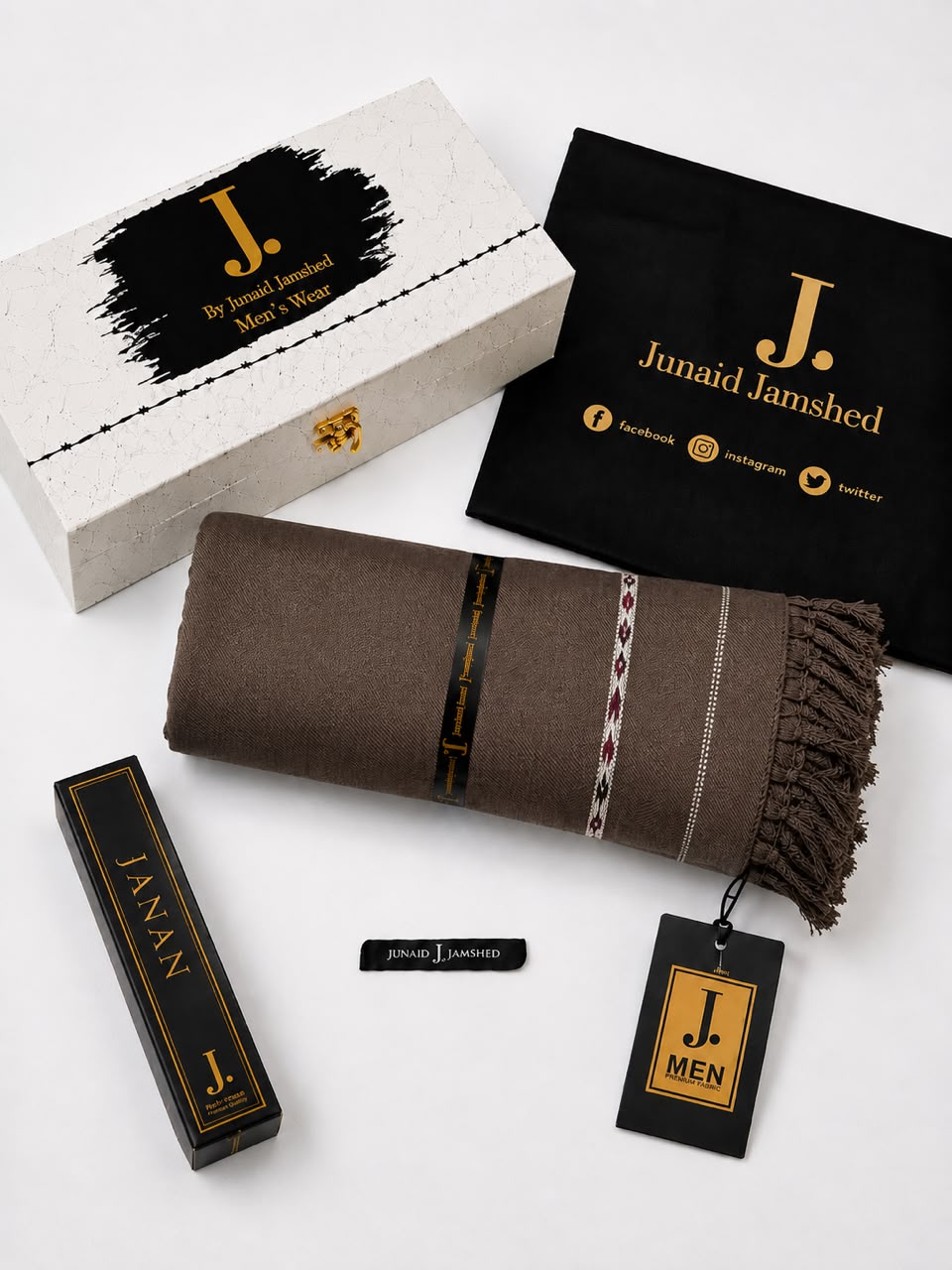 J. Men Premium Wool Shawl+ Perfume D-007